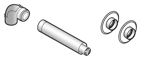 DY 882. Горизонтальный коаксиальный дымоход (PPS), ф80/125 мм
