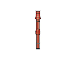 DY 844. Вертикальный коаксиальный дымоход 80/125 красный (PPS)
